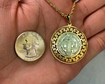 Collana San Benedetto In Oro Giallo 18 Carati – Medaglione Religioso 18 Pollici
