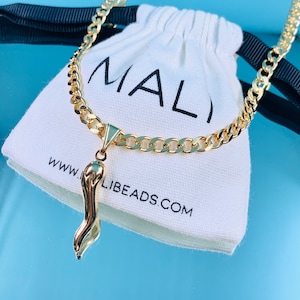 18k Gold Filled Italian Horn Necklace,Italian Cornicello Gift for Men,Italian Amulet Necklace for Husband,Gift for Son,Italian Jewelry