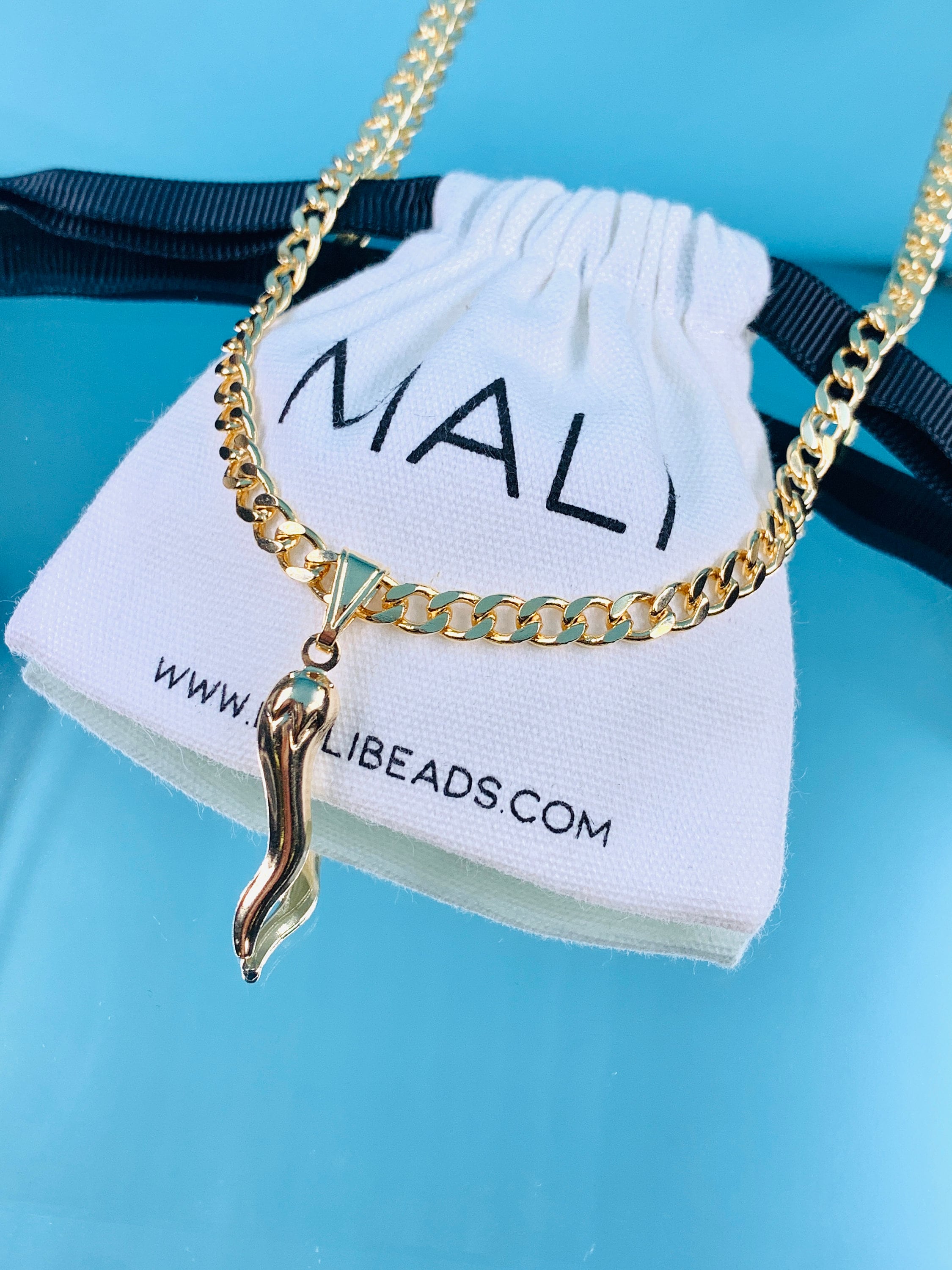 18k Gold Filled Italian Horn Necklace,italian Cornicello Gift for