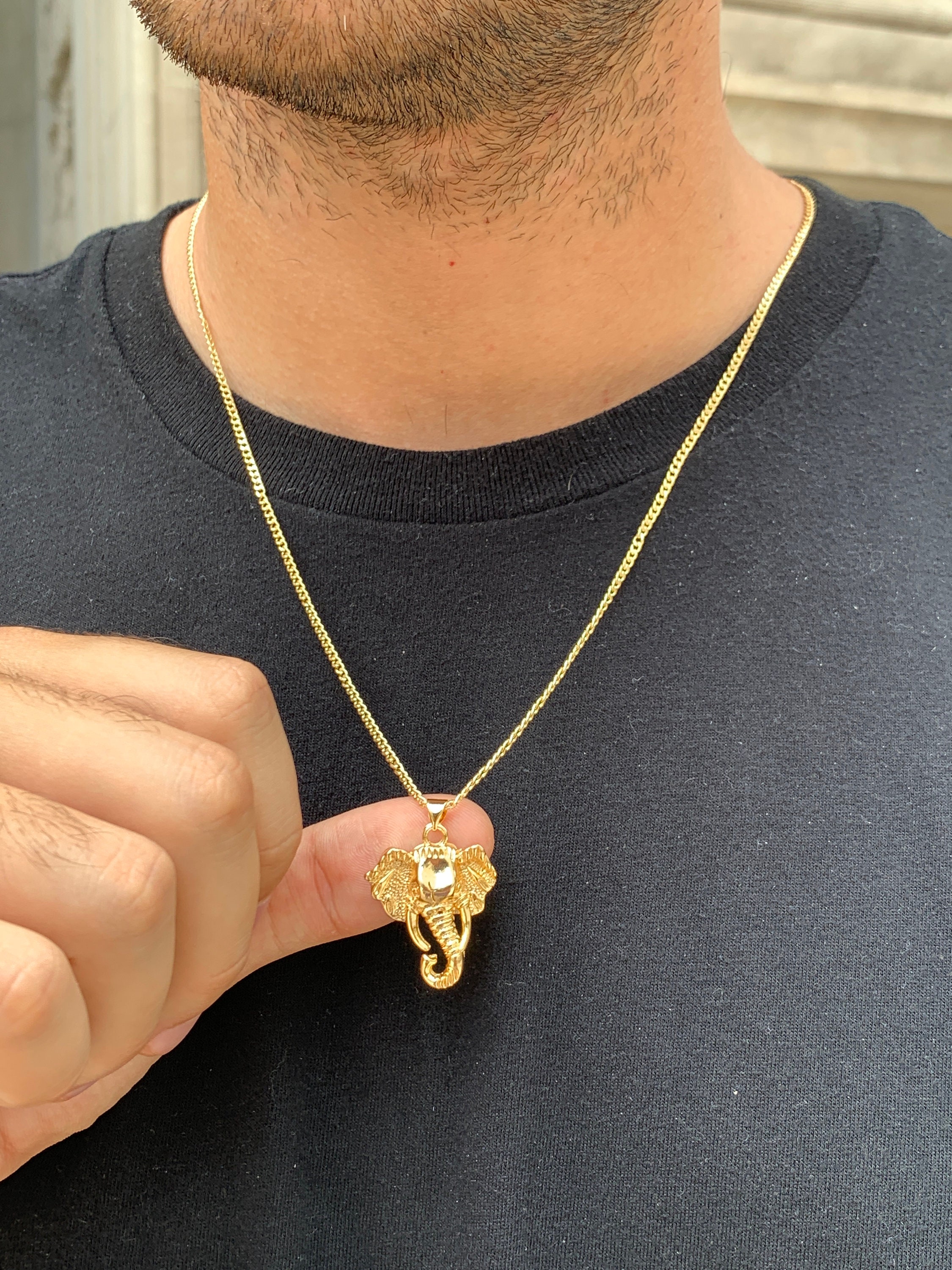 Pendentif Lion Tiasri Acier Inoxydable – Chaîne Cubaine, Argent, Homme