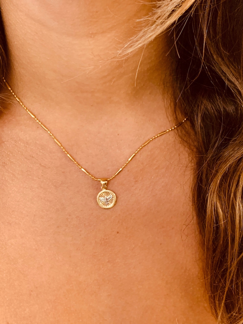 18k Holy Spirit Charm Necklace, Religious Necklace, Christian Necklace, Holy Spirit Jewelry, Charm Necklace, Communion Gift, Ready to ship image 9