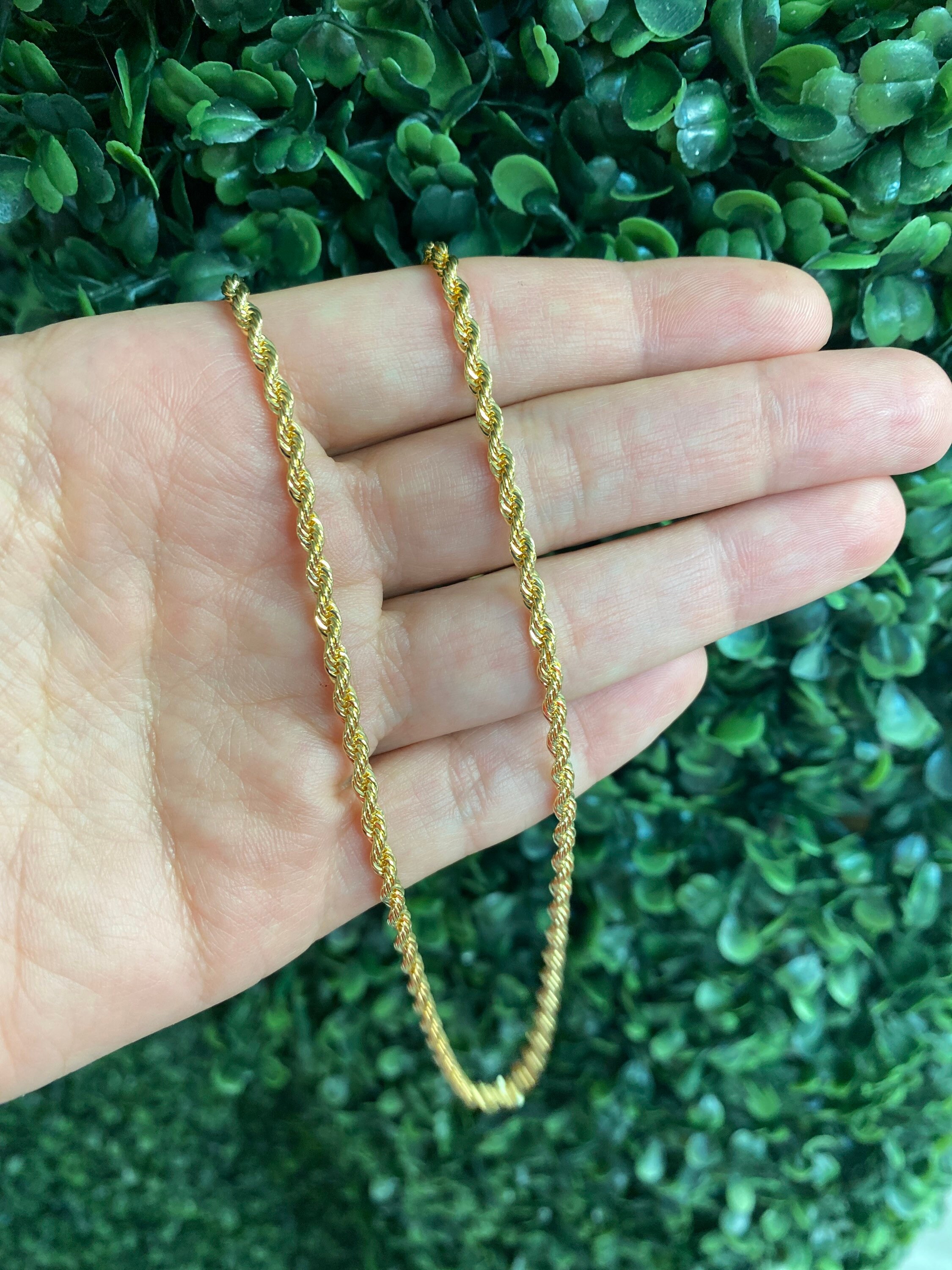 18K GF Mens Rope ChainThin Gold Mens Chain NecklaceGift For Etsy