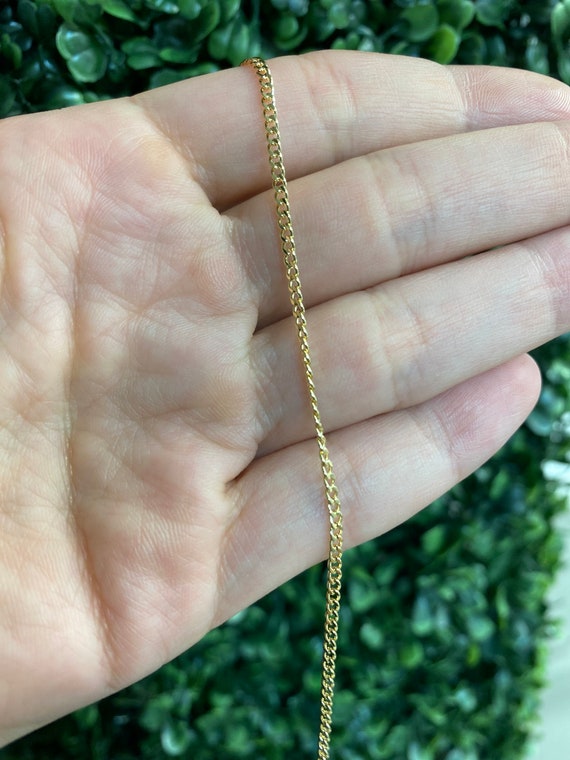 18K GF Curb Link Chainthin Gold Chain 