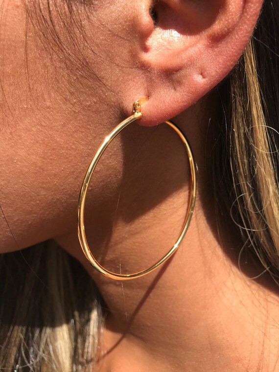 Namana Grandi Orecchini A Cerchio Intrecciati Per Donna, 22mm, Rodiati, Anallergici, In Elegante Confezione Regalo
