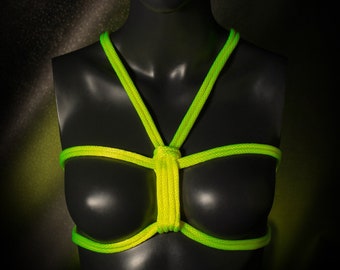Acid Yellow Nylon Rope for Bondage and Shibari - 1/4" 6mm (Blacklight/UV Reactive)