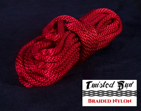 Crimson Red Nylon Bondage Rope 1/4 6mm No U.S. or Canada Import