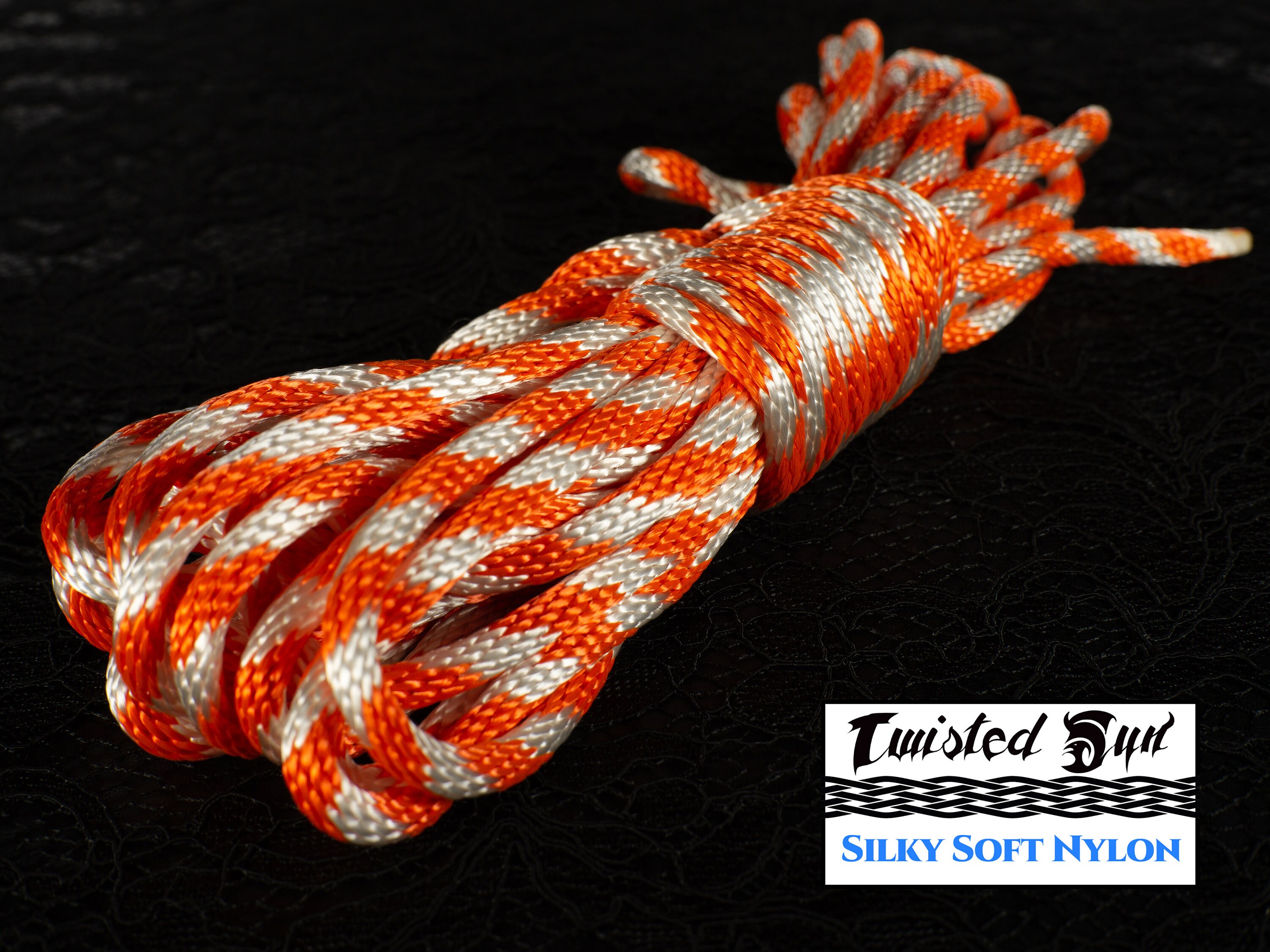 Orange Creamsicle blacklight/uv Nylon Bondage Rope 1/4 6mm No U.S.
