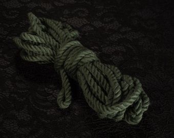 Olive 6mm Soft Polyester (SYRR) Bondage Rope (Hempex and POSH altnerative)  -  No U.S. or Canada Import fees!