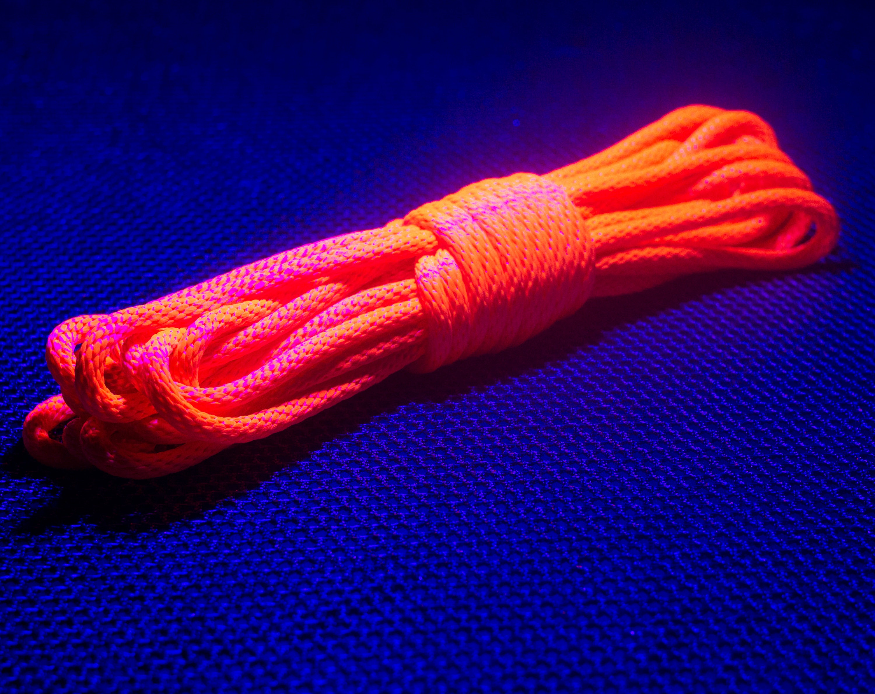 Monarch Orange (Blacklight/UV) Nylon Bondage Rope 1/4 6mm - Twisted Syn