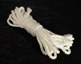 White 6mm Soft Polyester (SYRR) Bondage Rope (Hempex and POSH altnerative)  -  No U.S. or Canada Import fees!