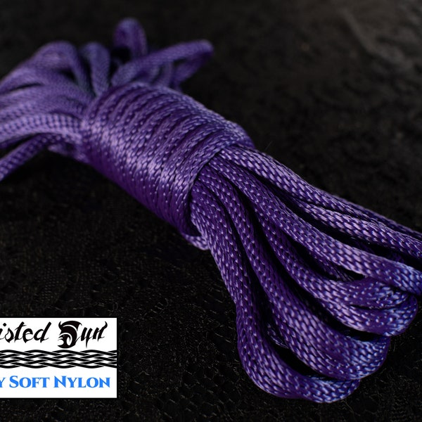 Royal Purple Nylon Bondage Rope 1/4" 6mm  -  No U.S. or Canada Import fees - Soft Shibari, Kinbaku, Kink, BDSM rope