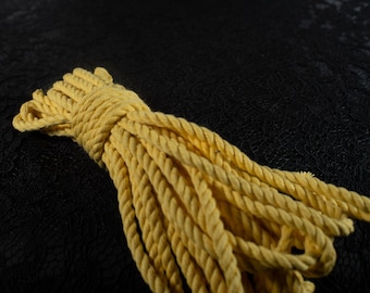 Daisy Yellow Twisted Cotton Rope for Bondage and Shibari