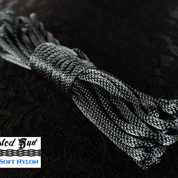 Gunmetal Nylon Bondage Rope 1/4" 6mm  -  No U.S. or Canada Import fees - Soft Shibari, Kinbaku, Kink, BDSM rope