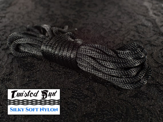 Gloss Black Nylon Bondage Rope 1/4 6mm No U.S. or Canada Import