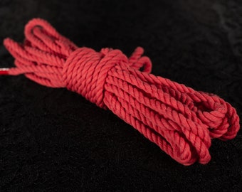 Imperial Red Twisted Cotton Rope for Bondage and Shibari