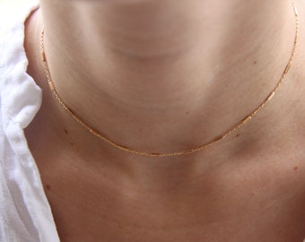 Gold Choker Necklace, Gold Chain Choker, Dainty Choker Chain, Short Layering Choker, Layered Choker Necklace, Everyday Silver Chain Necklace