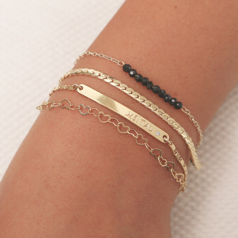 Dainty Gold Bracelet Delicate Gold Chain Bracelet Layered Etsy