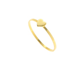 Tiny heart ring, gold heart ring, Stacking ring, Love ring, dainty ring, delicate gold filled jewelry.