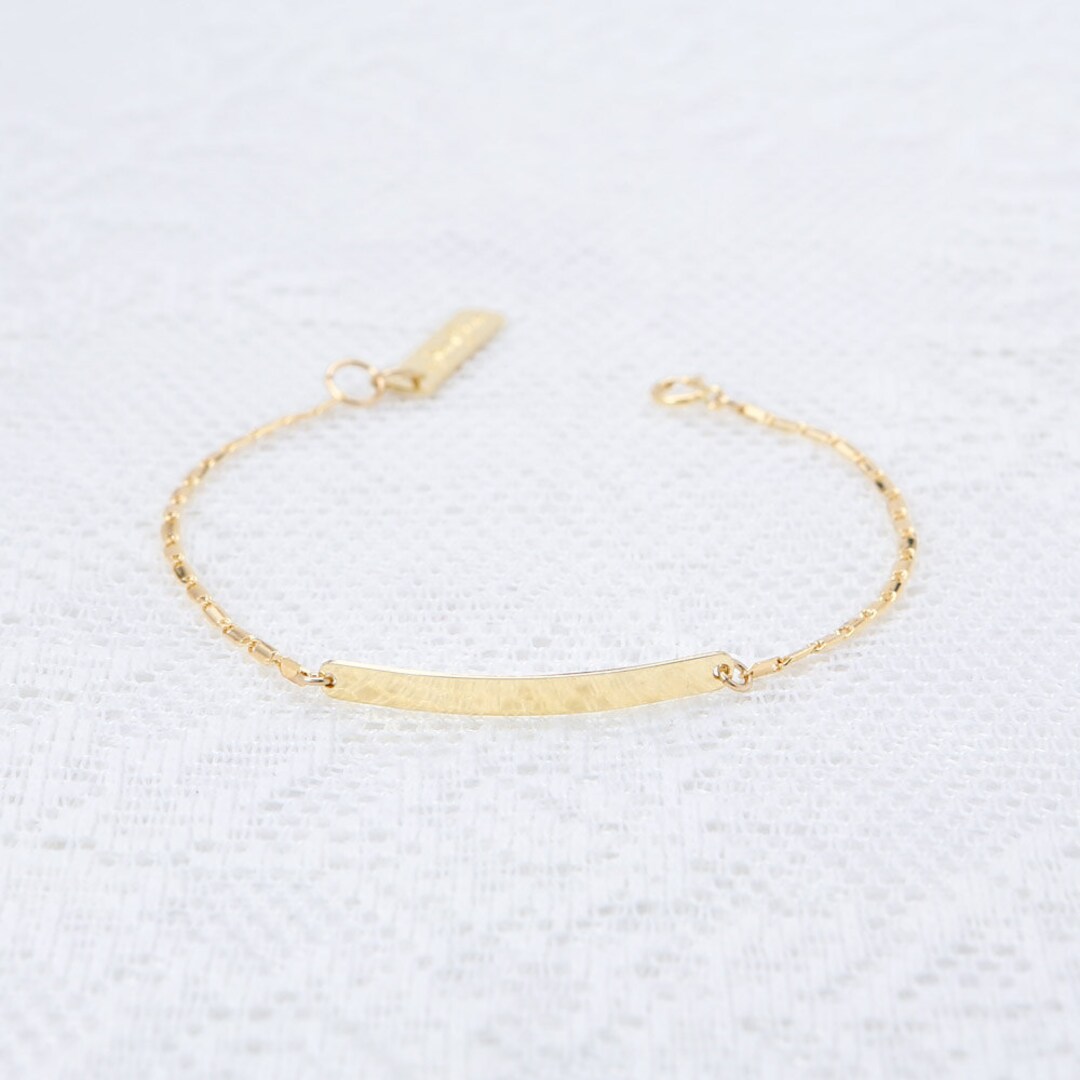 Dainty Bar Bracelet Gold Bar Bracelet Nameplate Bracelet Etsy