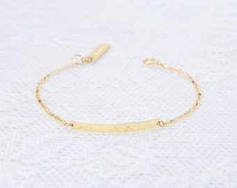 Dainty Bar Bracelet, Gold Bar Bracelet, Nameplate Bracelet, Layering Bracelet, Skinny Bar Bracelet, Gold Filled Bracelet, Everyday Jewelry.