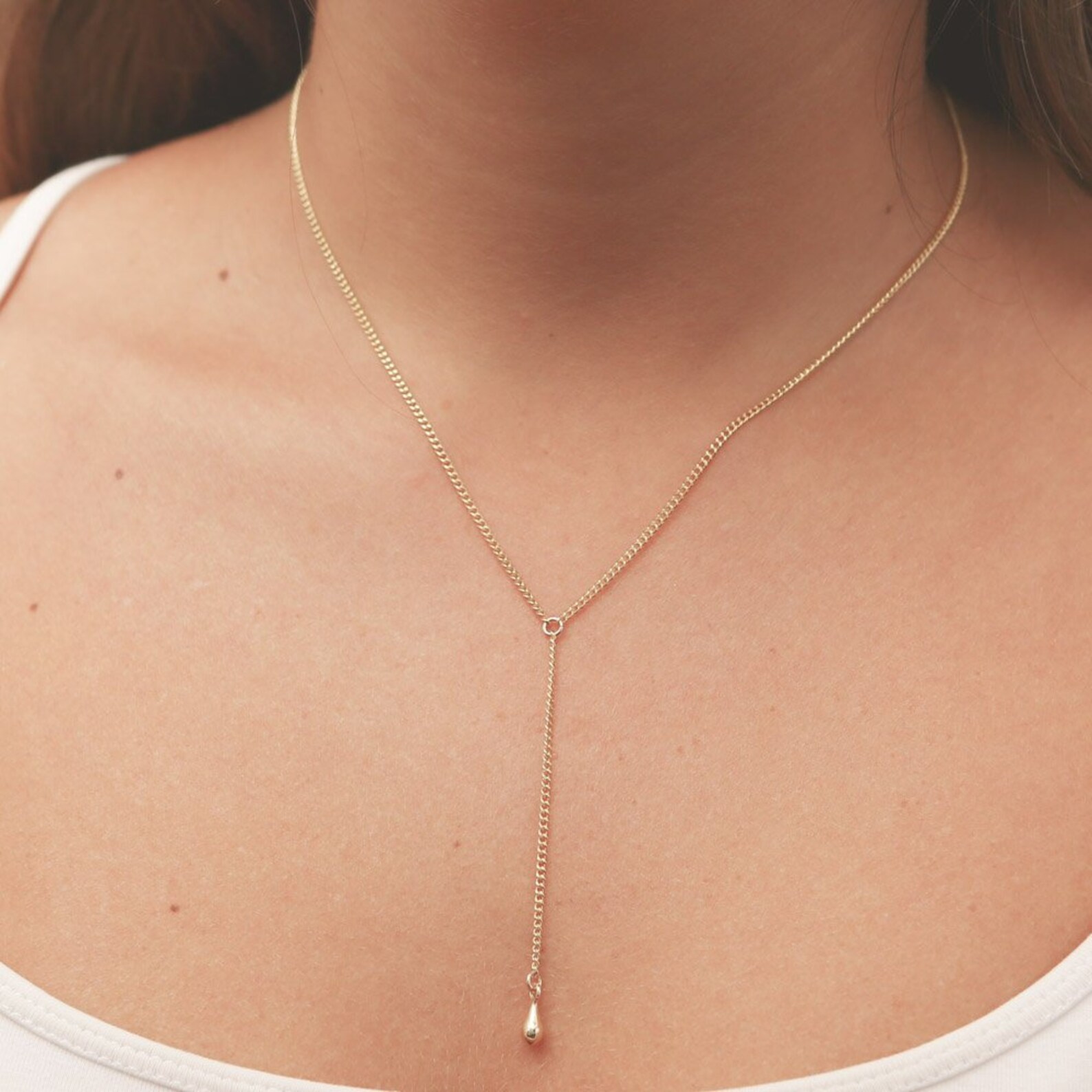 Gold Y Necklace Gold Necklace Gold Lariat Necklace Dainty Etsy