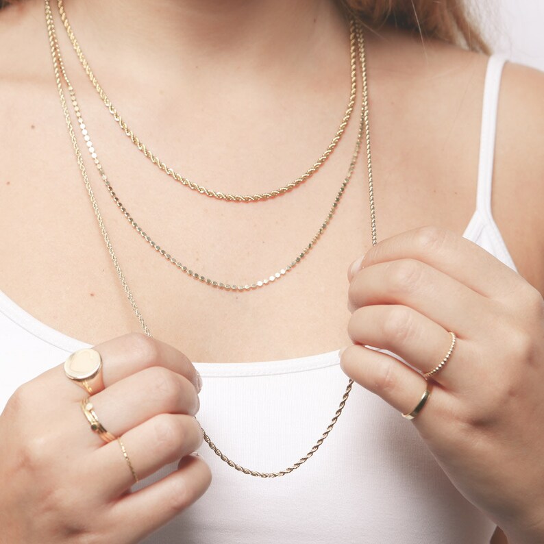 Gold Chain Necklace Dainty Classy Gold Necklace Layering Etsy