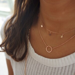 Gold necklace tiny gold star necklace layering necklace everyday necklace minimalist delicate gold filled jewelry. image 3