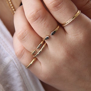 Delicate Gold Ring, Gold Ring, Gold Stacking Ring, Zircon Ring, Thin Gold Ring, Open Cuff Ring, Dainty Ring, Minimalist Ring, Silver Ring. image 4