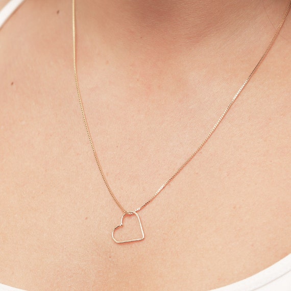Small Heart Necklace Sideways Heart Necklace Delicate Silver, Gold or Rose  Gold Heart Sterling Silver Rose Gold Heart - Etsy