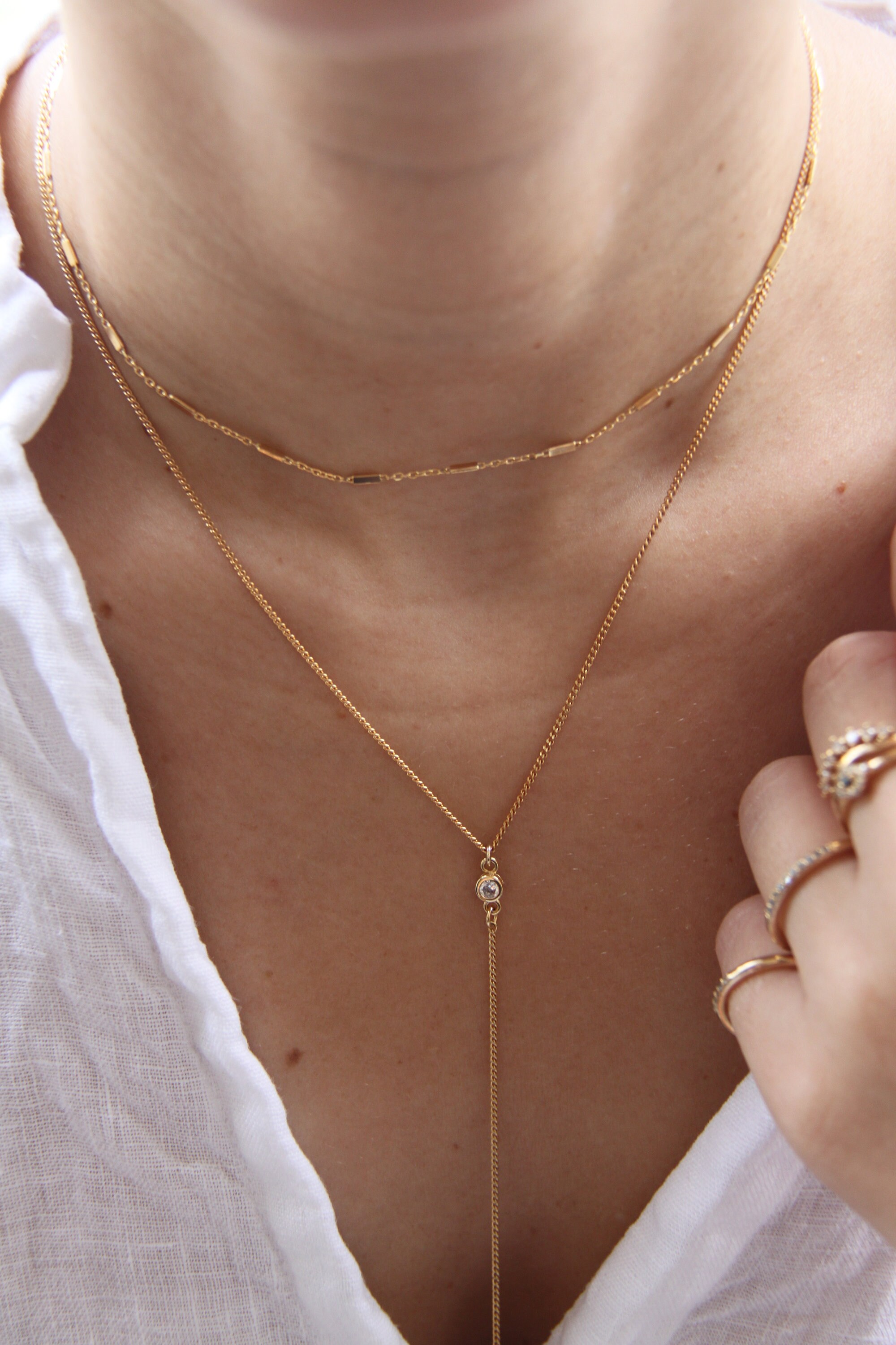 Gold Iconic Lariat Necklace — ONTOO l Luxury, Jewellery, Gifts