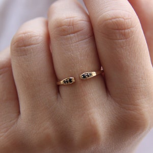 Delicate Gold Ring, Gold Ring, Gold Stacking Ring, Zircon Ring, Thin Gold Ring, Open Cuff Ring, Dainty Ring, Minimalist Ring, Silver Ring. image 2