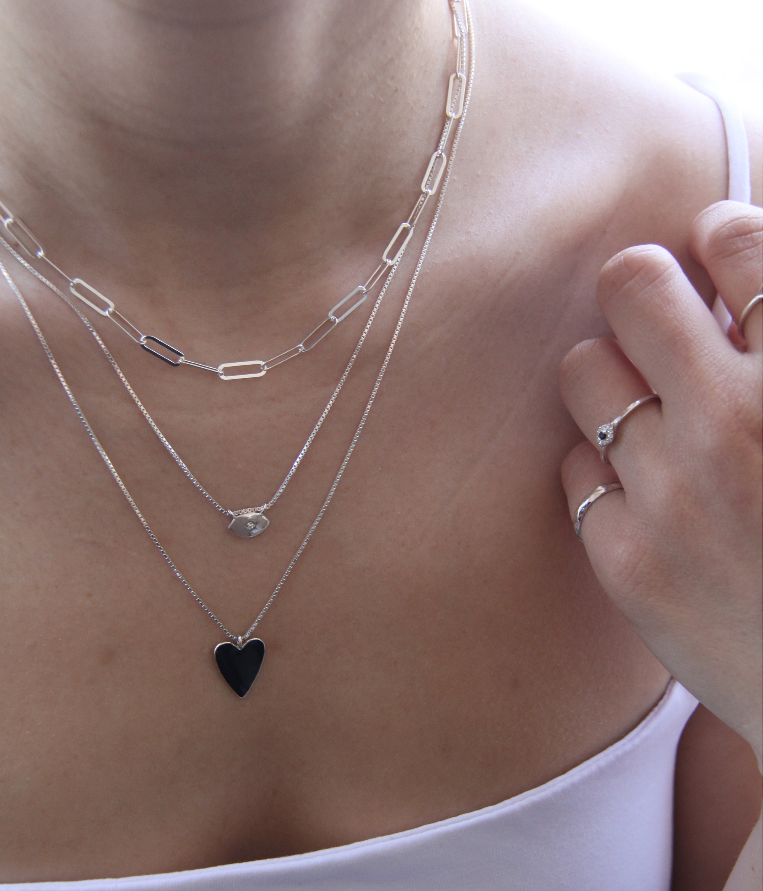 Black heart gold necklace Clearance