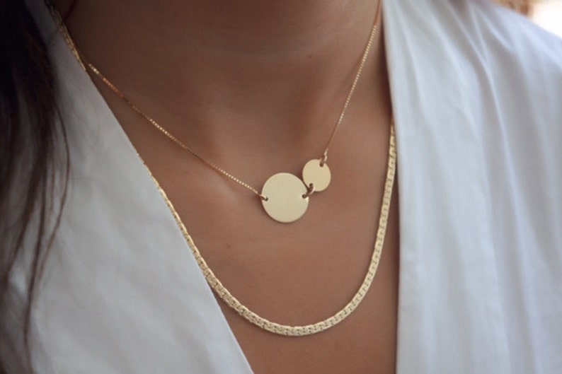 Dainty Gold necklace layered everyday necklace gold chain necklace simple 24k gold plated jewelry. image 2