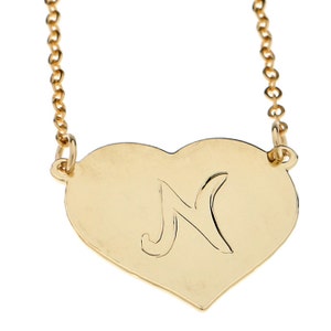 Heart initial necklace personalized necklace gold letter necklace monogram name gold filled necklace image 3