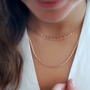 Dainty Gold necklace layered everyday necklace gold chain necklace simple 24k gold plated jewelry. image 4