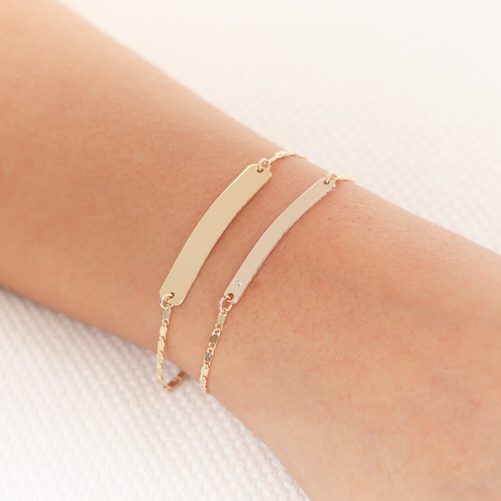 Perfect Gold Bar Bracelet Personalized Bar Bracelet Etsy