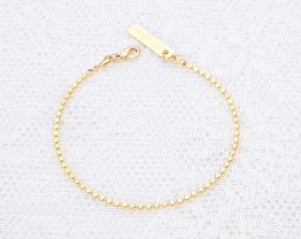 Dainty Gold Bracelet, Delicate Gold Chain Bracelet, Layered Bracelet, Bridesmaid Gift, 24k Gold or Silver Plated Jewelry.