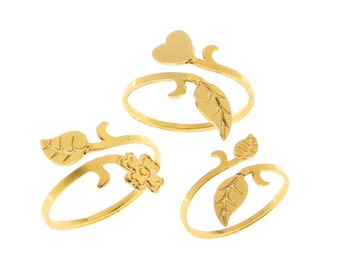 gouden ring- knokkel ring- Gouden bloem Ring- verstelbare gouden ring- goud Stapelring- goud gevulde ring- sierlijke kleine ring- delicate sieraden