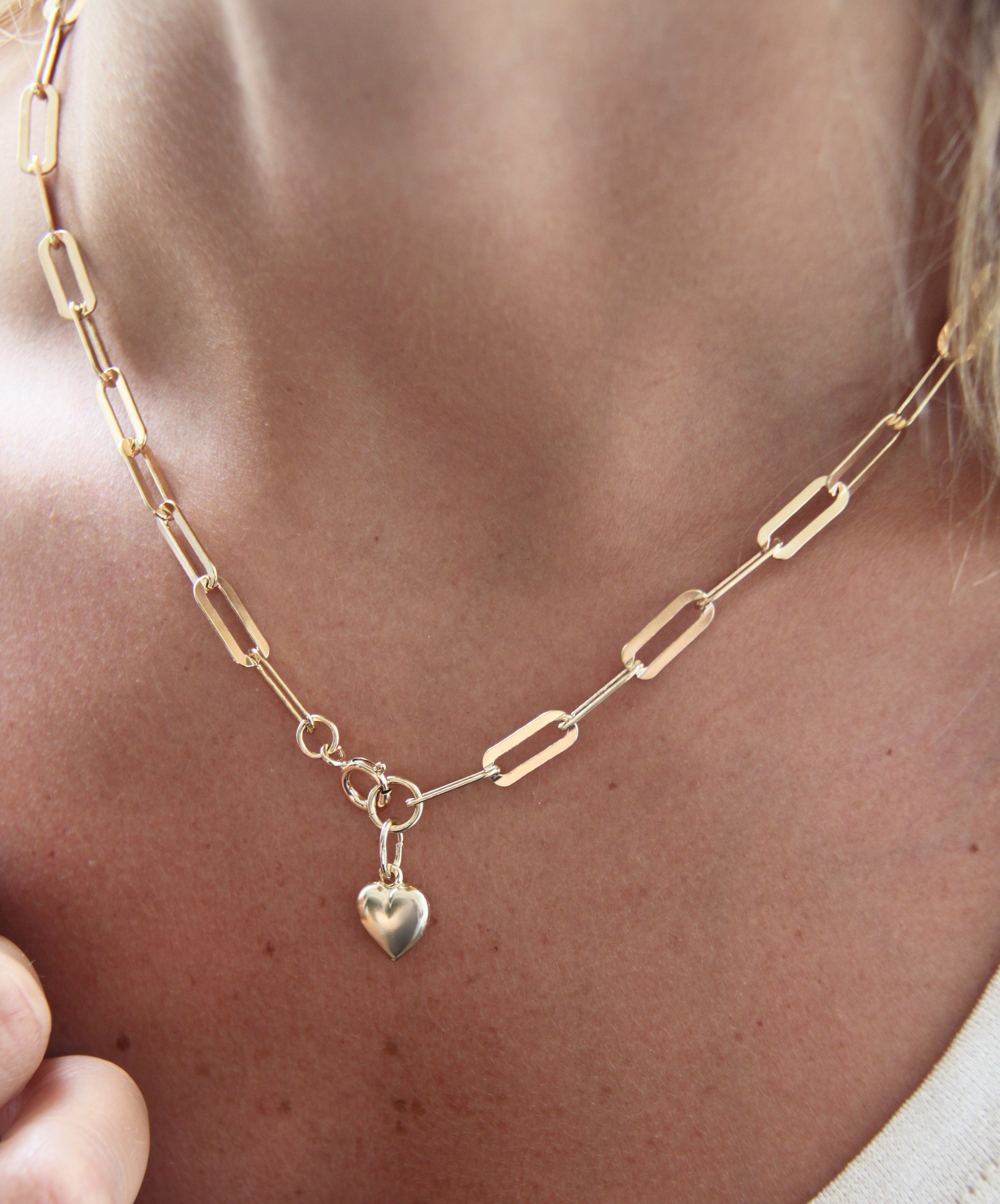 2 Pcs Gold Link Heart Choker Necklaces- Order Wholesale