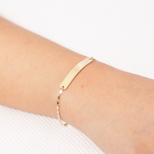 Perfect Gold Bar Bracelet Personalized Bar Bracelet Etsy