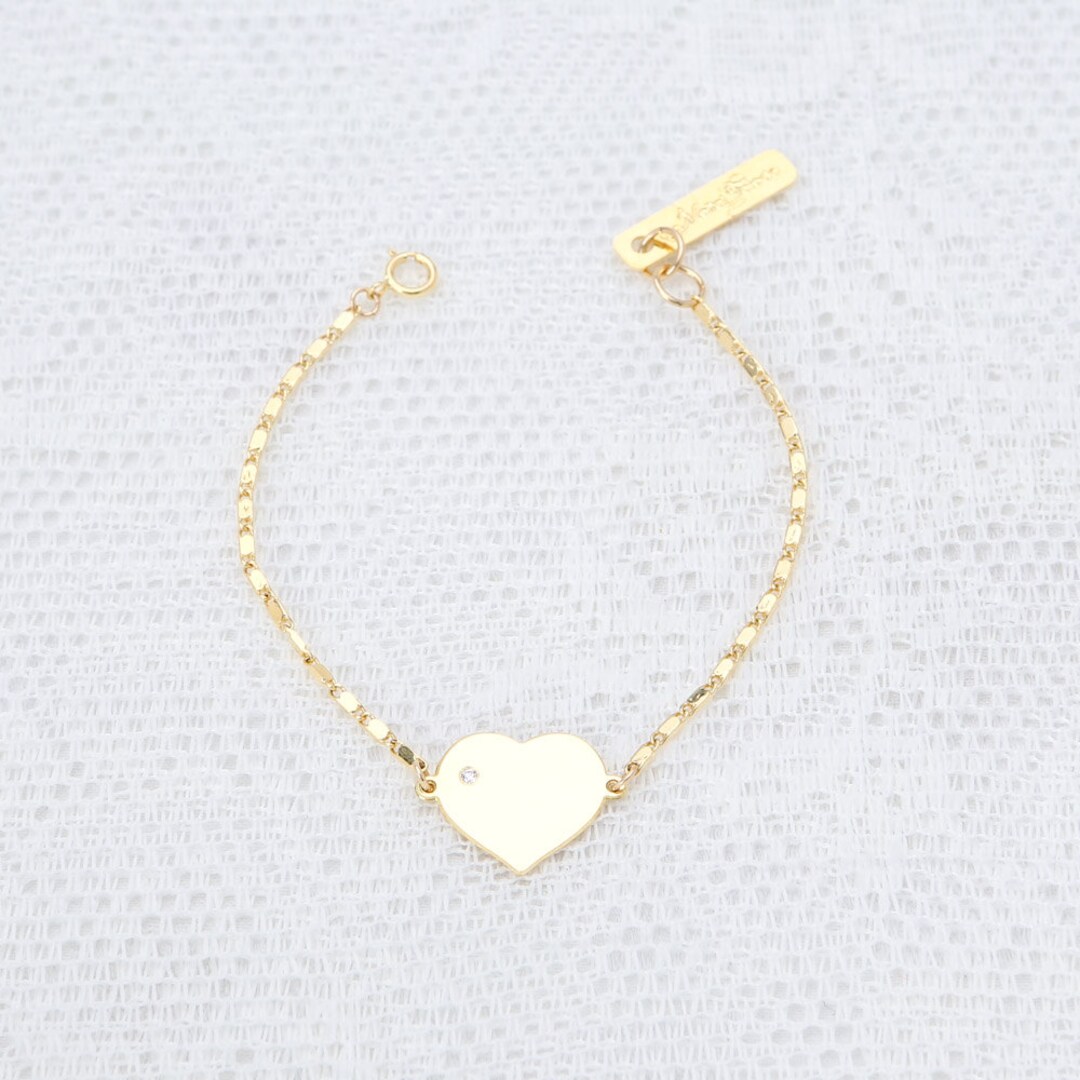 Gold Heart Bracelet, Dainty Love Bracelet, Friendship Bracelet