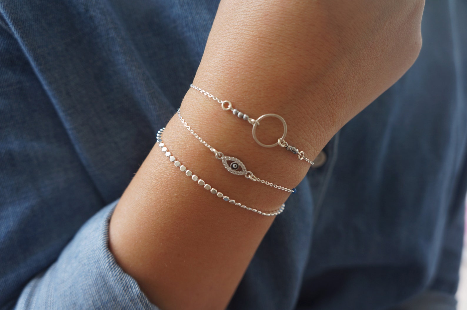 Dainty Gold Bracelet Delicate Gold Chain Bracelet Layered Etsy