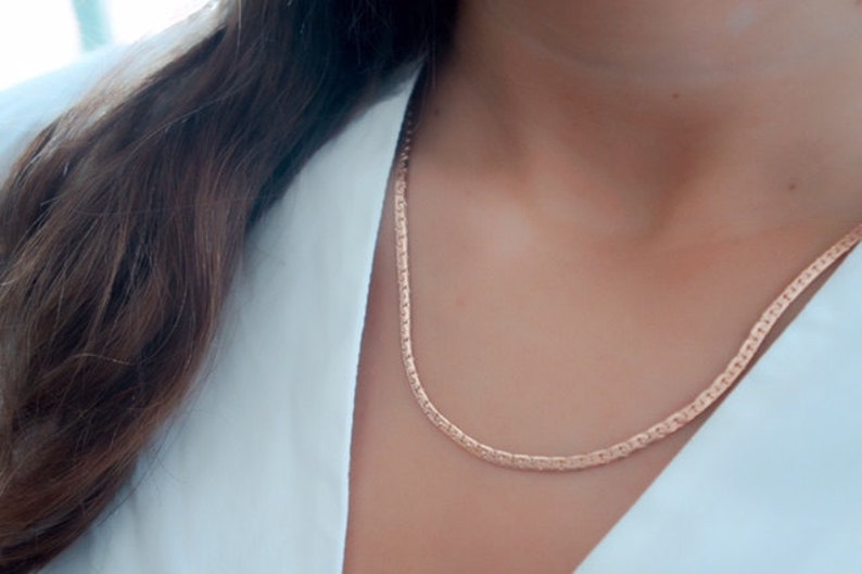 Dainty Gold necklace layered everyday necklace gold chain necklace simple 24k gold plated jewelry. image 3