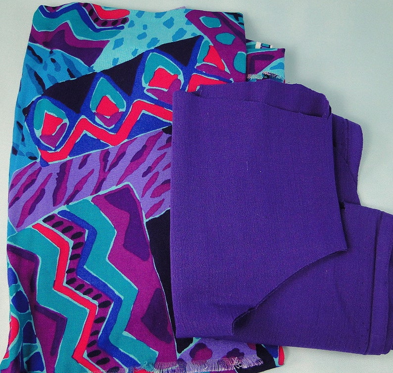 Vintage Scrap Fabric Lot Cotton Polyester Rayon Blends Two Pounds