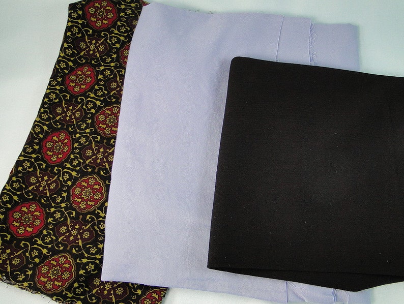 Vintage Scrap Fabric Lot Cotton Polyester Rayon Blends Two Pounds