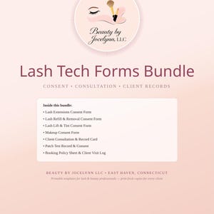 Lash Tech Forms Bundle | Consent Forms, Consultation Card, Patch Test Record & Client Visit Log | Printable Lash Artist Templates
