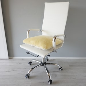 Genuine Medical Sheepskin Office Chair Cushion | Sheepskin Chair Cushion | Sheepskin Seat Pad | Quilted Seat Cushion | Wheelchair Seat Pad