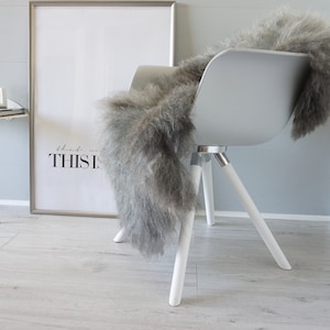 Genuine - Rare Breed Scandinavian - Norway Pelssau Sheepskin Rug Extremely Soft Silky Wool - Silver | Grey | Brown Mix - SS 122