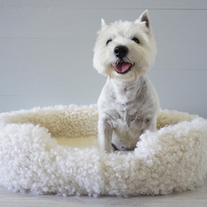 Genuine Sheepskin Large Oval Pet Bed | Wool Dog Bed | Puppies | Cat Bed | Wool Pet Bed | Wool Sheepskin Pet Supplies | Dog Lover Gift