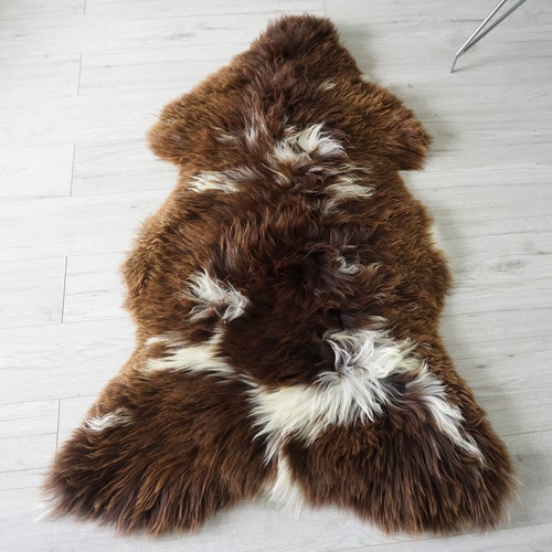 Genuine Rare Unique Ethically Sourced Single Natural Sheepskin Rug | Sheepskin Hide | Animal Hide Rug | Soft Dense Wool shops | Home Decor | SNR16